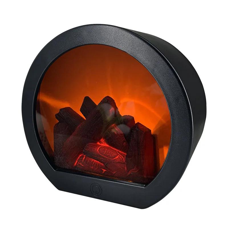 new flame fireplace wind lamp intelligent touch switch simulation fire charcoal ornaments wind lamp