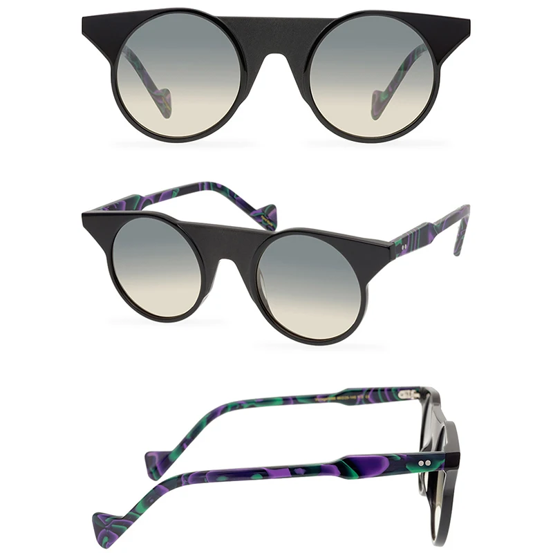 Belight Optical Colorful Matte Acetate Handmade Quality Irregular Women Men UV400 Protection with Case Oculos Sunglasses 9586