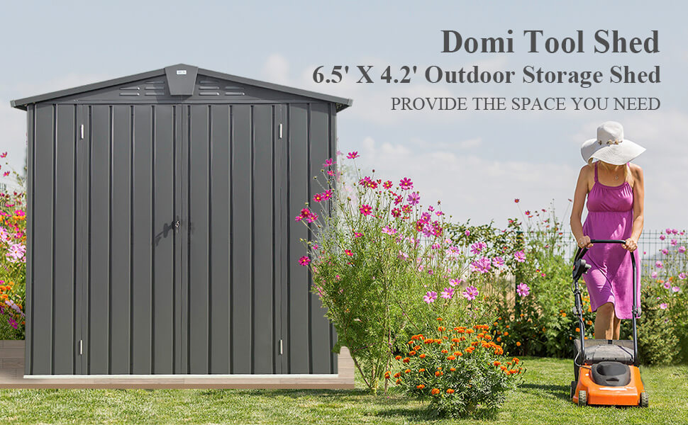 Domi Outdoor Storage Shed 6.5' x 4.2'