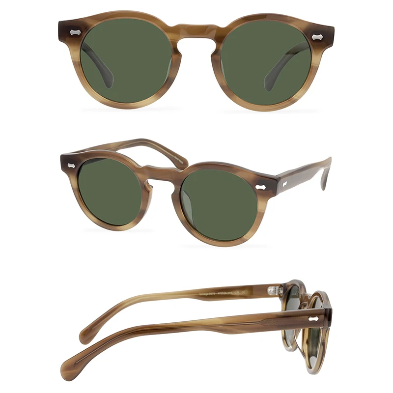 Belight Optical New Arrival Handmade Quality Cool Vintage Retro Women Men UV400 Protection with Case Oculos  Sunglasses  9570