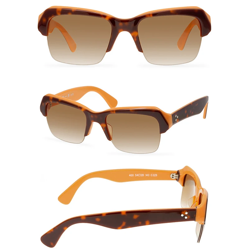 Belight Optical Colorful Matte Acetate  Handmade Quality Irregular Women Men UV400 Protection with Case Oculos Sunglasses 400