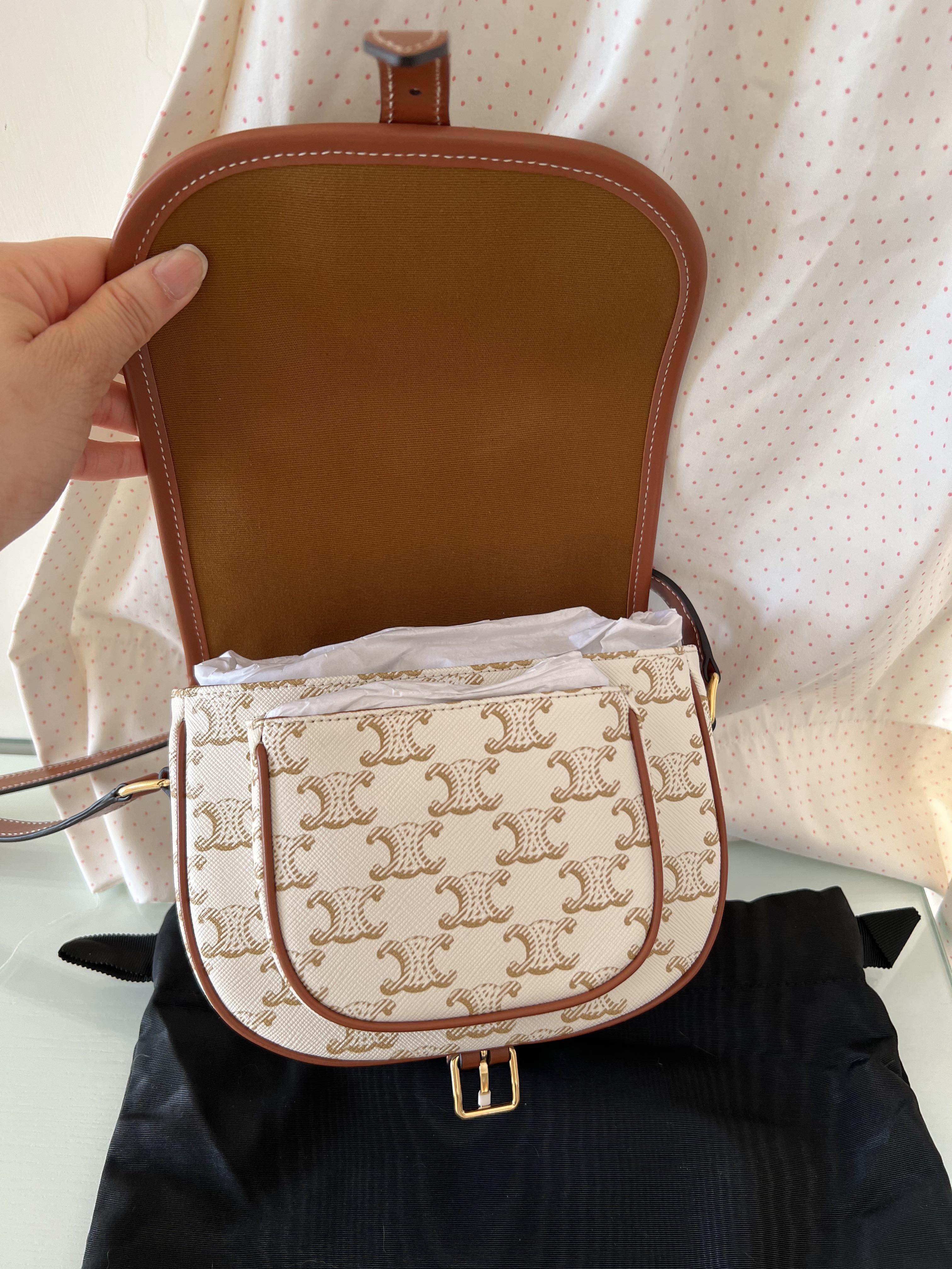 Celine folco bag white, 名牌, 手袋及銀包- Carousell