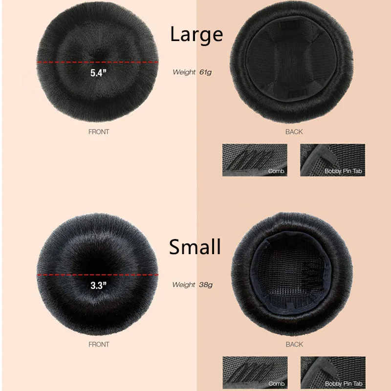 Synthetic Hair Bun Chignon Heat Resistant Fiber Ponytail Wig For Women Donut Updo Hairpiece Clip in Hair Extension