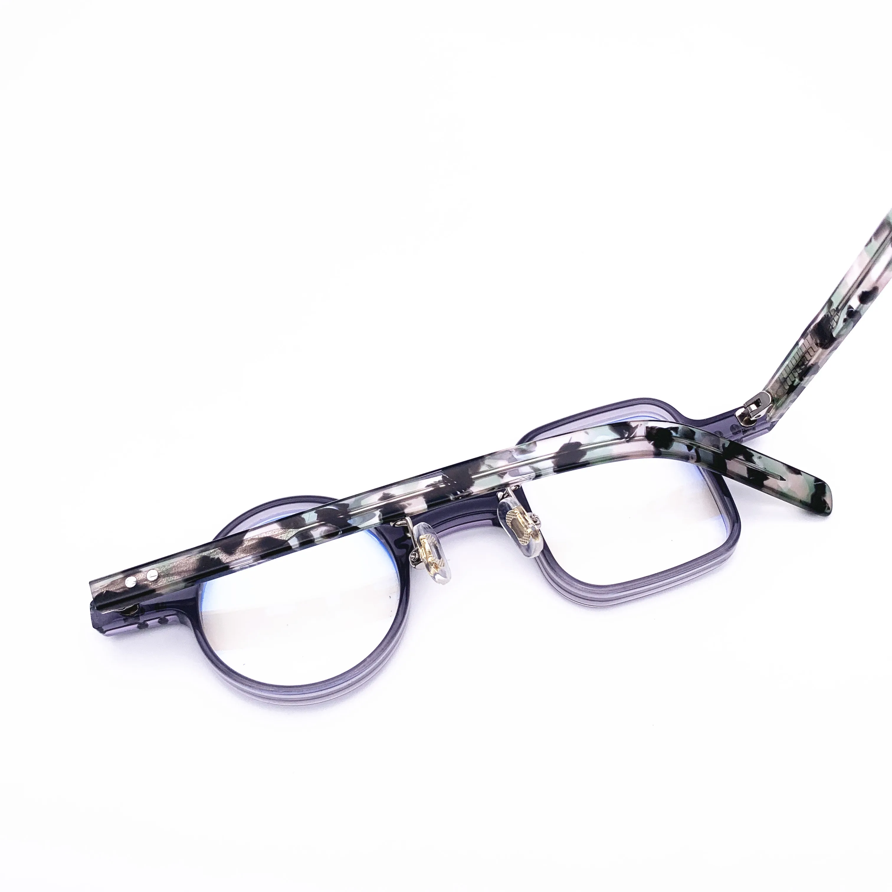 Belight Optiacl Acetate Square with Round  Glasses Frame Men Women  Prescription Eyeglasses Retro Optical Eyewear 226-1