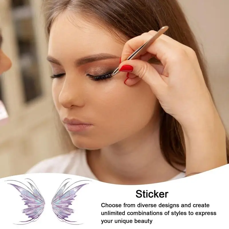 Fairy Butterfly Wings Shiny Tattoo Sticker Waterproof Eyes Face Hand Body Art Fake Tattoos Eye Face Makeup Decoration For Women