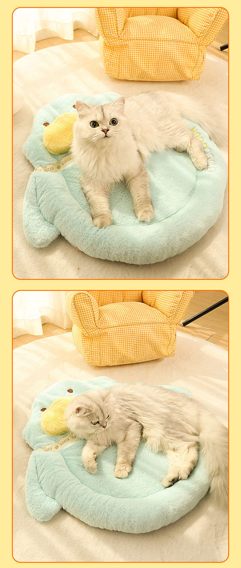 Cat Bed Duck Shape Mat 2 Color Pet Sleeping Bed Cat Pillow
