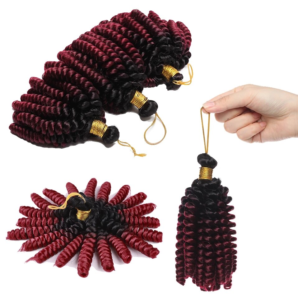 Benehair 6inch Short Jamacican Braids Crochet Hair Synthetic Ombre Black Brown Wine Red Curly Crochet braids for black women