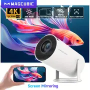   support 4k projector dual wifi same screen hy300pro us plug hi chip a3100 200ansi 1280 720p dual wifi home theater portable mini projector details 0