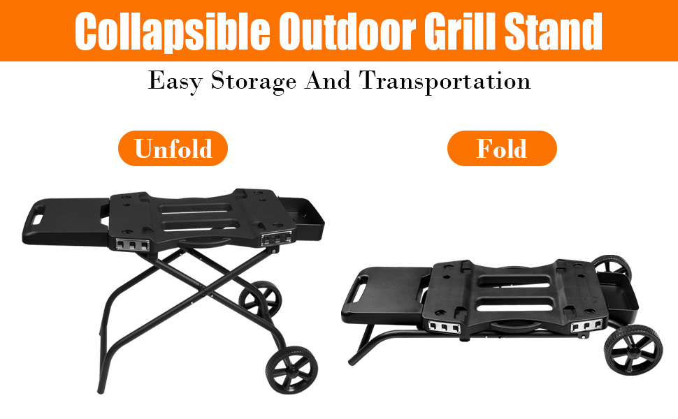  Grill Stand Grill Cart Collapsible Outdoor Grill Stand Fits for Ninja grill Blackstone 22 Griddle