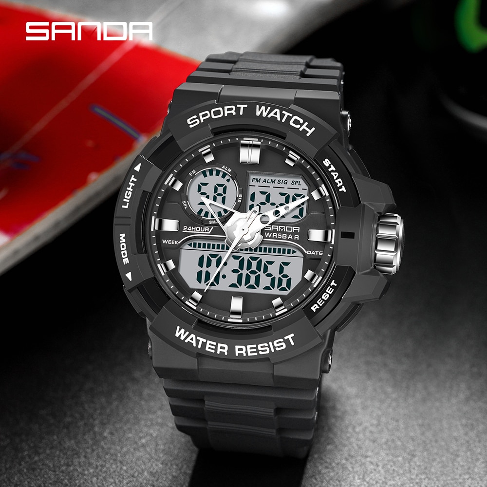 SANDA 2023 Top Brand Luxury Military Men's Watches 50M Waterproof Wristwatch Quartz Watch for Men Clock relogio masculino 6025