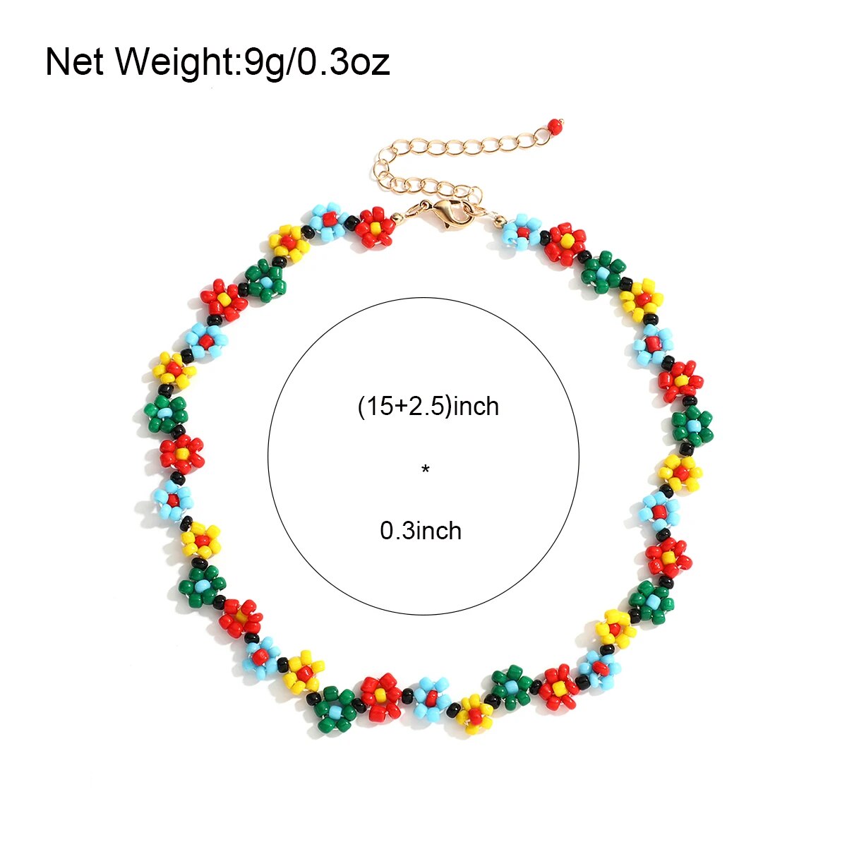 Lifefontier Bohemia Colorful Flowers Beaded Necklaces for Women Girls Handmade Collar Clavicle Choker Necklace Jewelry 2022