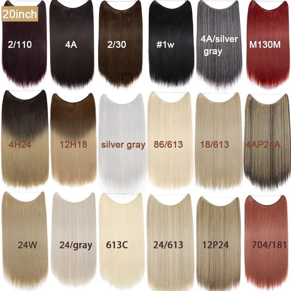 BENEHAIR Synthetic Invisible Wire No Clips In Hair Extensions Secret Fish Line Hairpieces  Hair Extensions For Women Daily