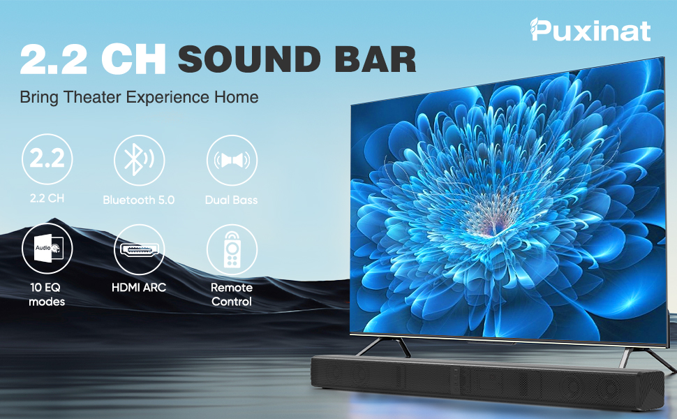 2.2 channel sound bar TV speaker