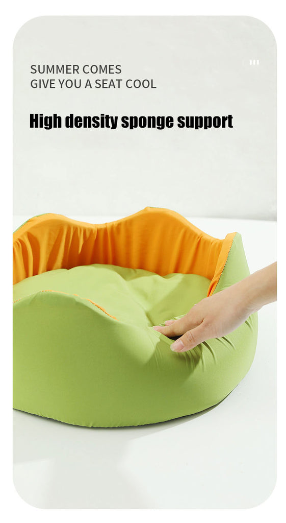 Cat Bed Summer Cool Flower Nest 2 Color Detachable Round Pet Nest