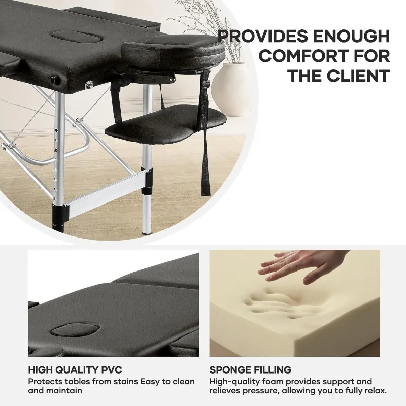 Portable massage table professional massage bed wide 84in lash bed