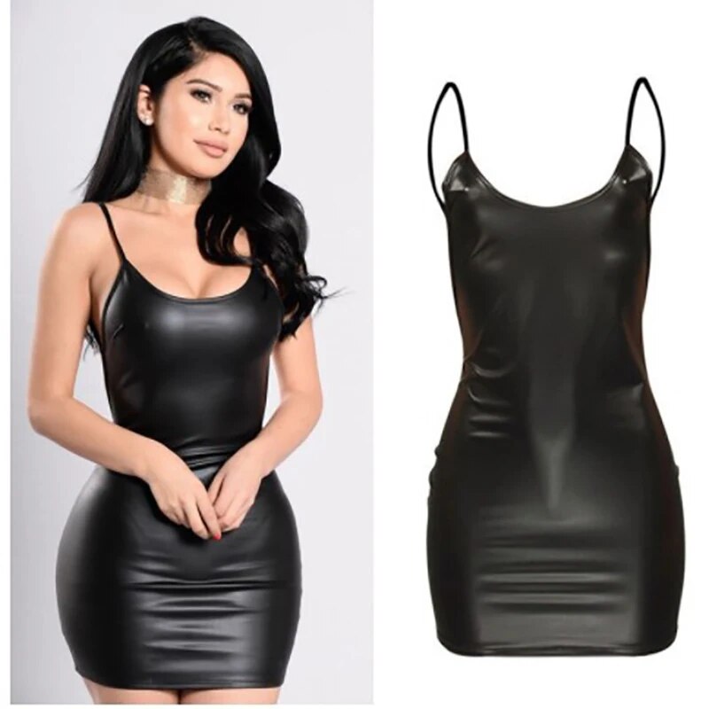 Women's Fun Underwear Sexy One Piece Lacquer Leather Chain Hollow Out Fun Set Out Underwear Erotic Costumes Porno Corsets