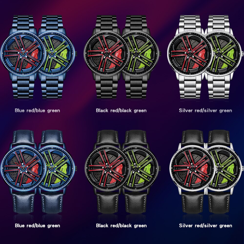 SANDA Top Brand Men's Watches Luxury Fashion Casual Wheel Series Dial Watch Military Quartz Wristwatches Relogio Masculino P1090