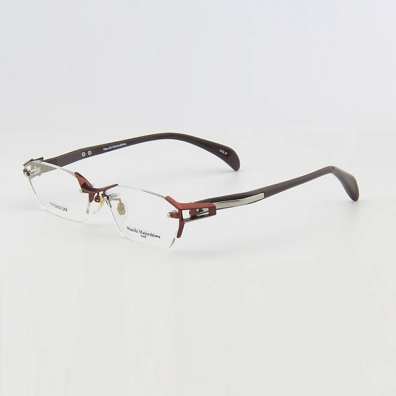 Belight Optical Japan Design Titanium with Acetate Rimless Frame Men Prescription Eyeglasses Spring Hinge Eyewear MF1141