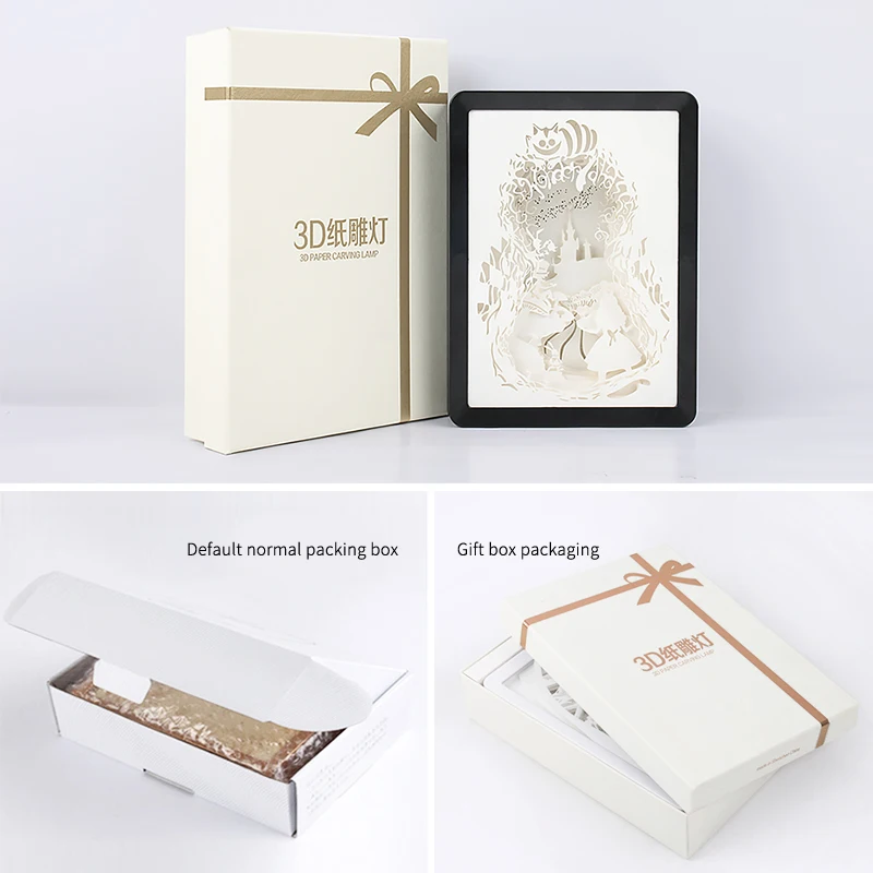 Alice In Wonderland 3D Night Light Anime Shadow Boxes With Lights  Art Frame  Usb Desk Lamp Aesthetic Wedding Party Decoration