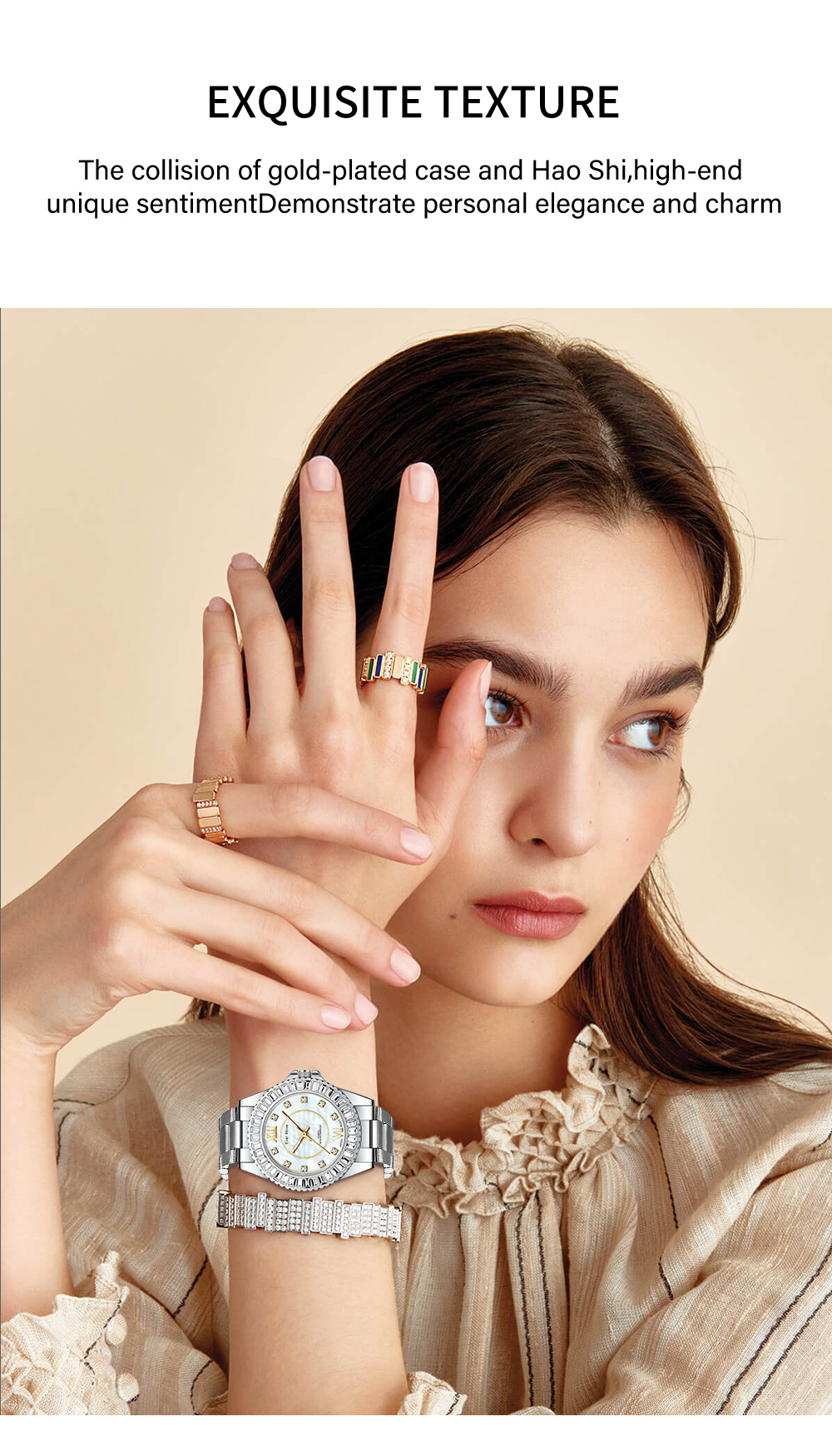 2022 Ever Move Women'S Luxury Fashion Watch Jewelry Diamond Japanese Movement Quartz Dress Watch