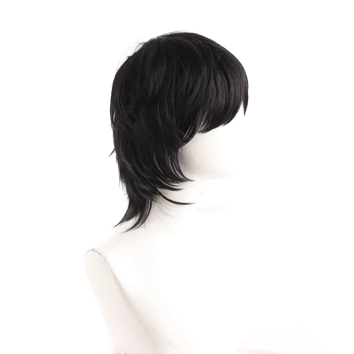RANYU Men Synthetic Short Wig Straight Natural Black Hair WIg High Temperature Fiber for Party Daily Cosplay