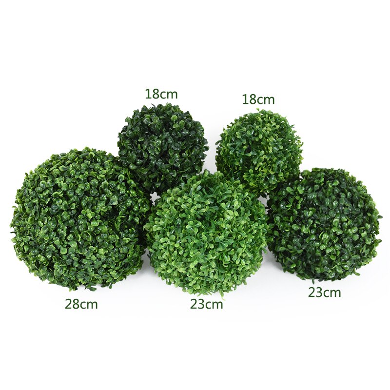 18-28cm Artificial Plant Ball Artificial Topiary Green Simulation Ball Shop Mall Supplies Wedding Party Outdoor GardenDecoration