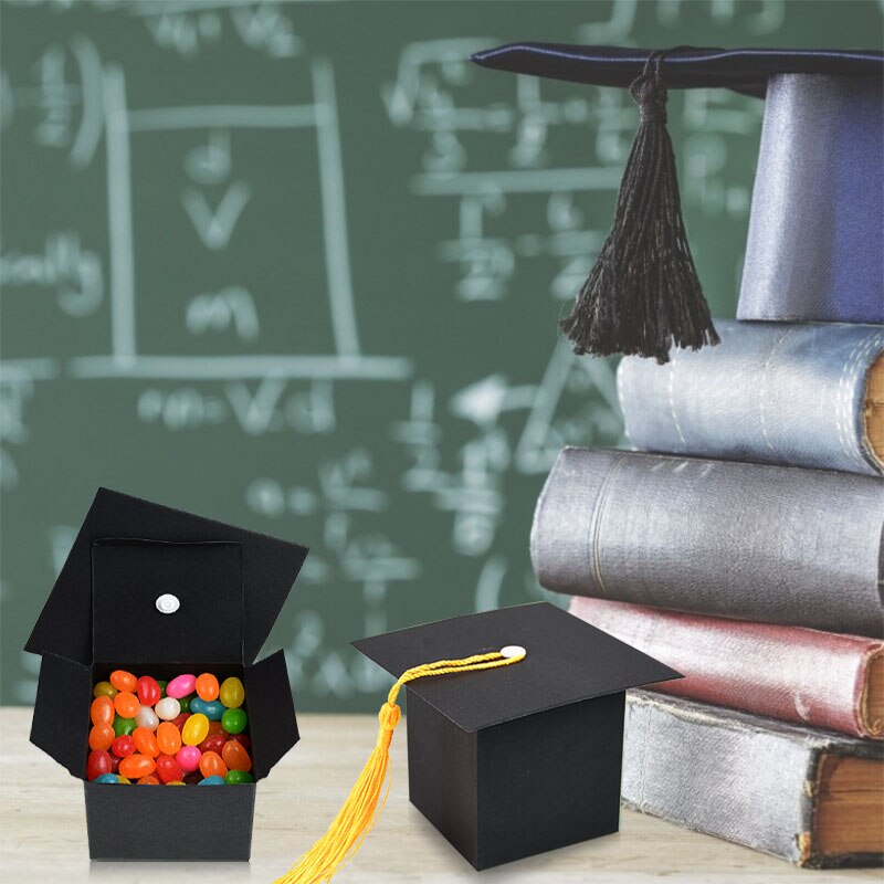 5/10pcs Doctor Hat Cap Candy Box Graduation Celebration Party Decoration Candy Favor Boxes Graduation Gift Packing Box Paper