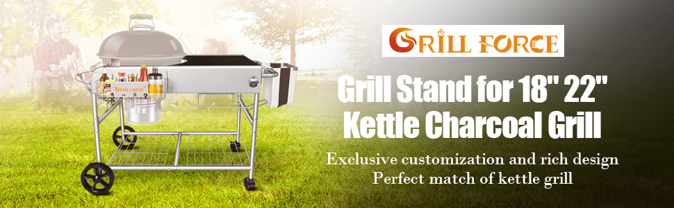 Grill Stand Protable Outdoor Prep Table Fits 18" 22" Weber Original Kettle Premium,Master Touch