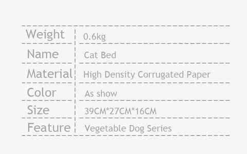 Vegetable Dog Cat Scratching Board Bed