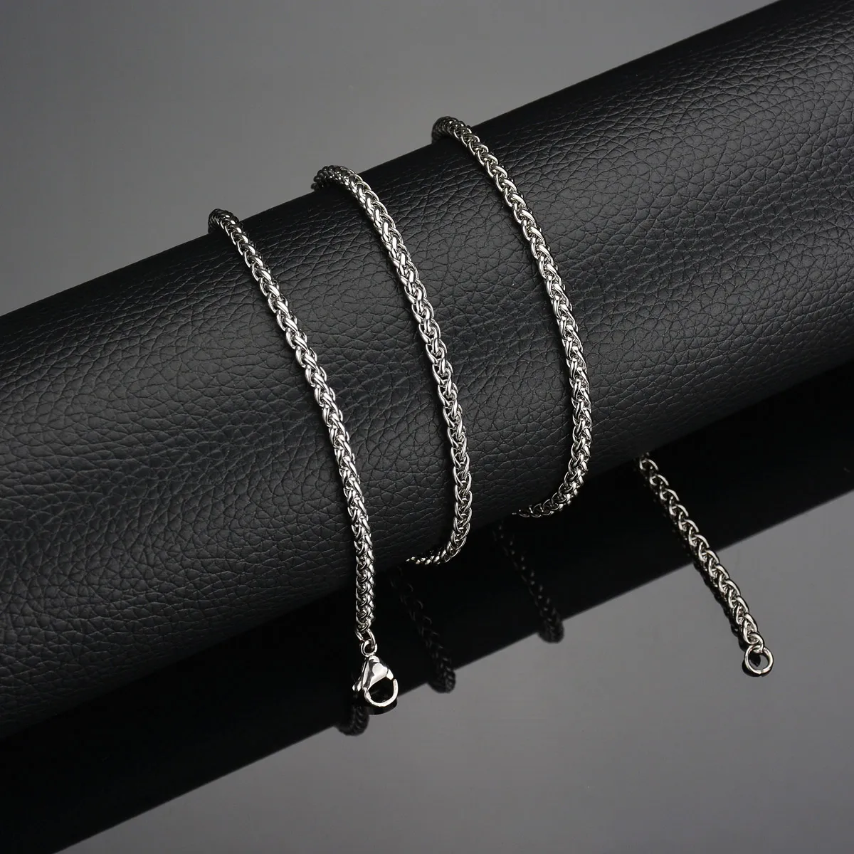 Men's Stainless Steel Necklace Basket Braided Chain Titanium Steel Necklace Women Neck Collars Basic Jewelry цепочка мужская