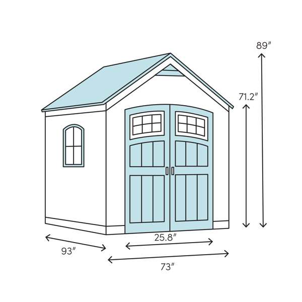 Manor 6 x 8 FT Vertical Storage Shed Made Of Extremely Durable Resin with Ventilation