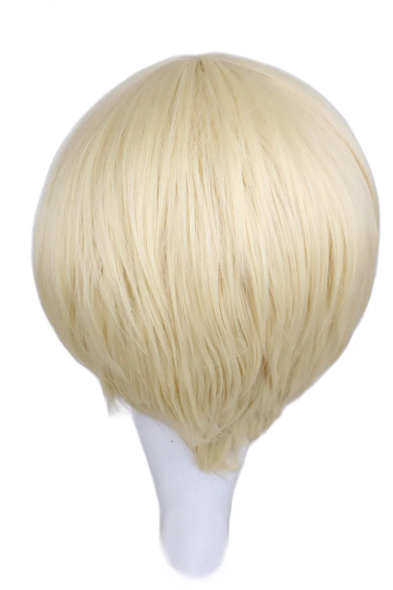 Short Straight Cosplay Men Boy Party Blonde 30 Cm Synthetic Hair Wigs