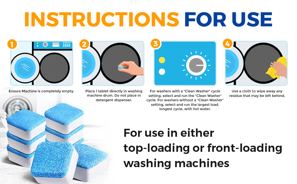 Washing machine cleaner tablets Bastion 24 count