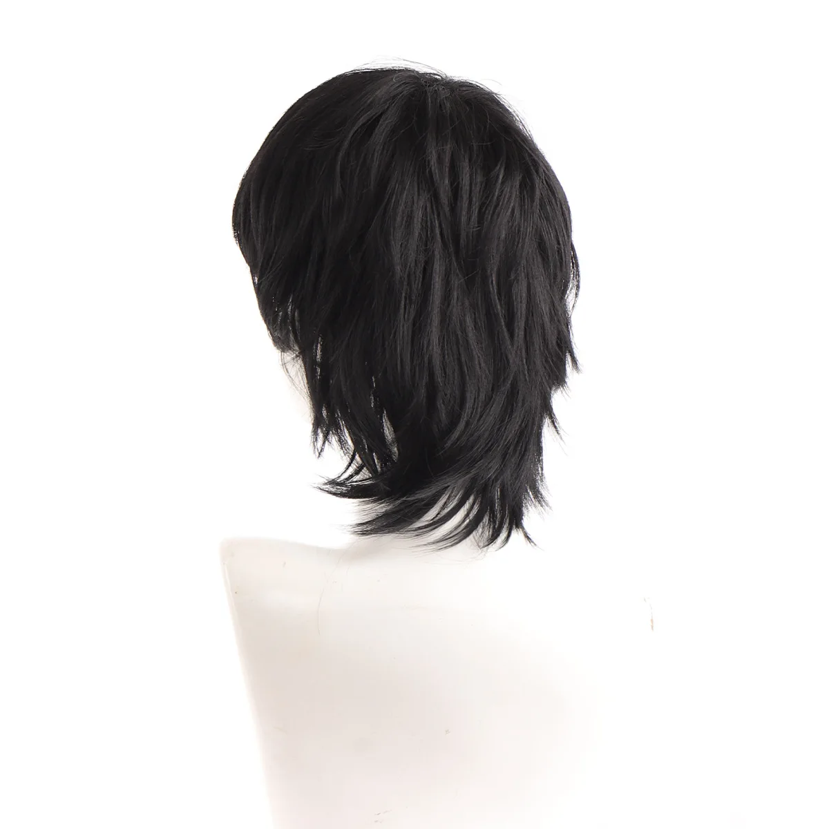RANYU Men Synthetic Short Wig Straight Natural Black Hair WIg High Temperature Fiber for Party Daily Cosplay