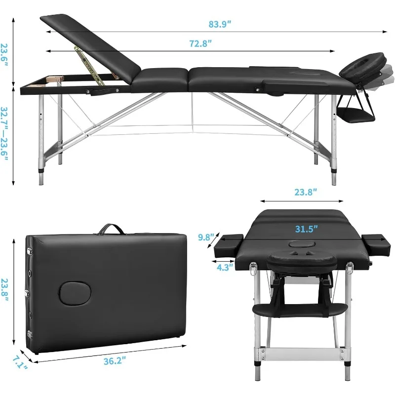 Massage Table Portable lash Bed: A Folding spa Bed for Physical Therapy-Esthetician Tattoo Bed