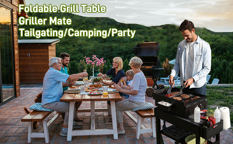 LKVHV Portable Outdoor Grill Table