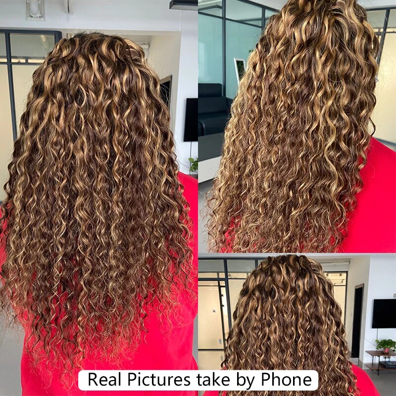 Veravicky 200G/10PCS Set Piano Color Natural Curly Clip In Hair Extensions Machine Made Real Human Hair Full Head Clip Ins