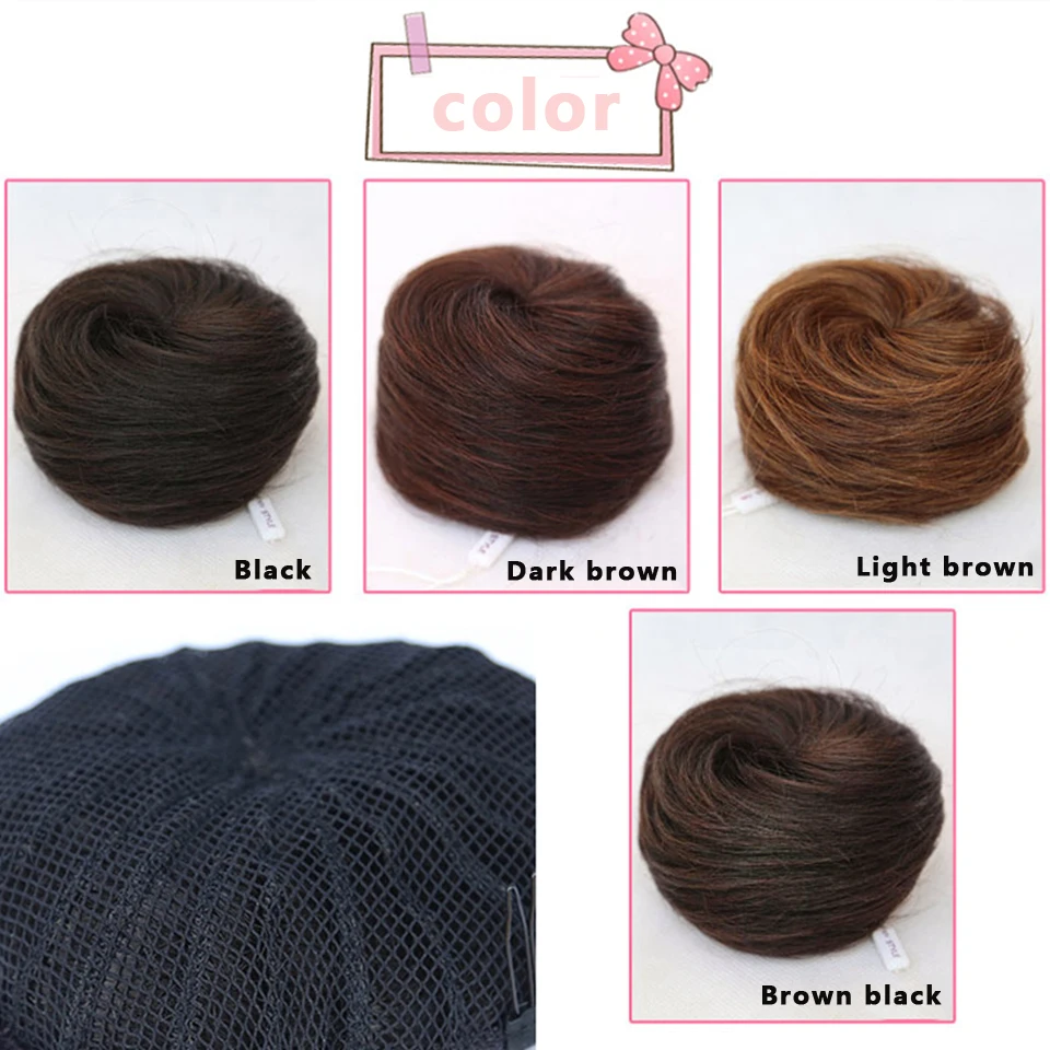 Allaosify Bun Hair Synthetic Chignon Donut Roller Hairpieces 10 Colors Available High Temperature Fiber Hair Bun Cover For Women