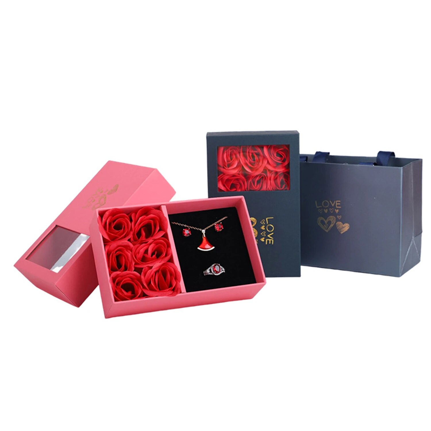 Eternal Life Flower Jewelry Box World Cover 6 Rose Gift Box Box .-Not Sold Separately.