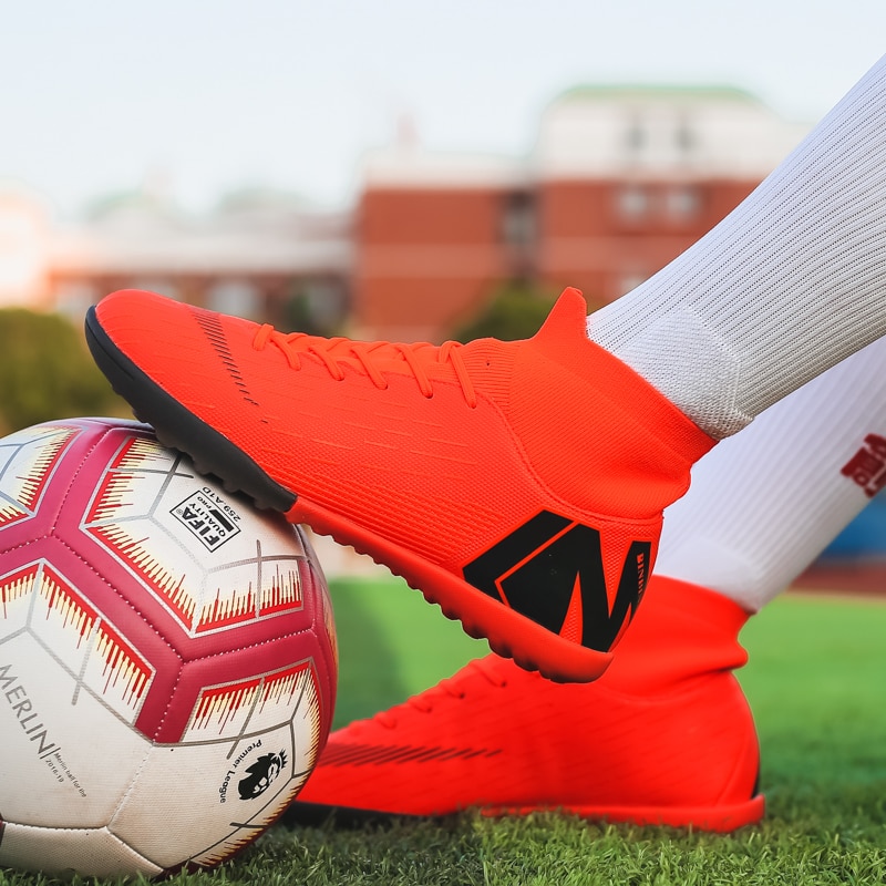 Hot Sale Mens Soccer Cleats High Ankle Football Shoes Long Spikes Outdoor Soccer Traing Boots For Men Women Soccer Shoes