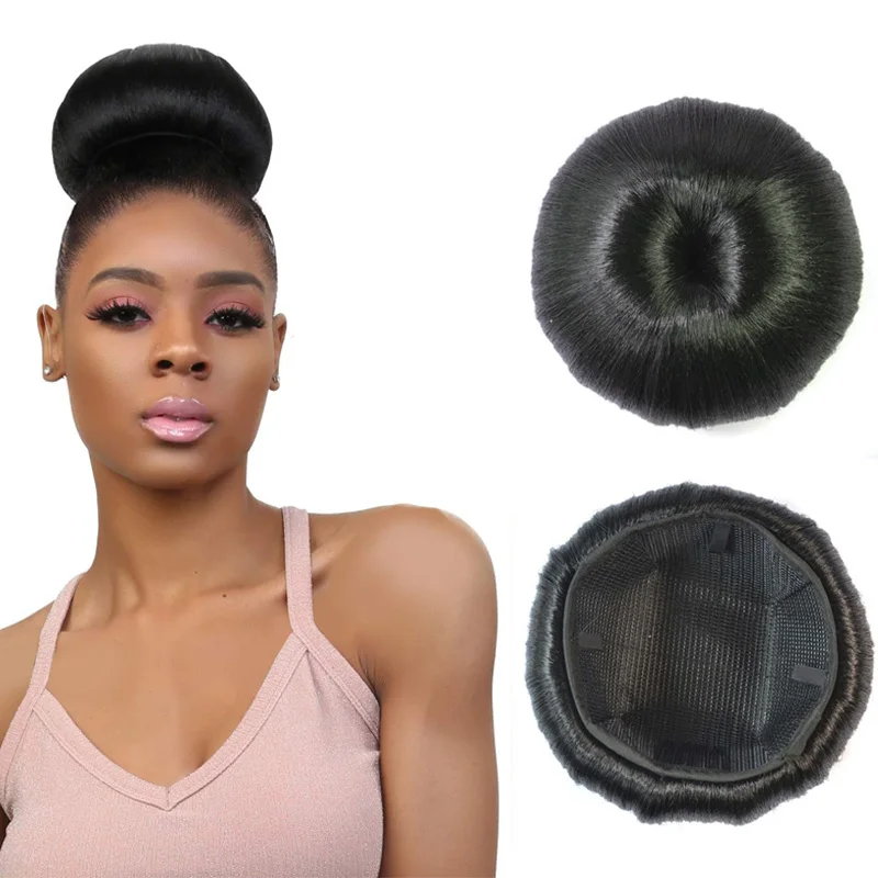 Synthetic Hair Bun Chignon Heat Resistant Fiber Ponytail Wig For Women Donut Updo Hairpiece Clip in Hair Extension