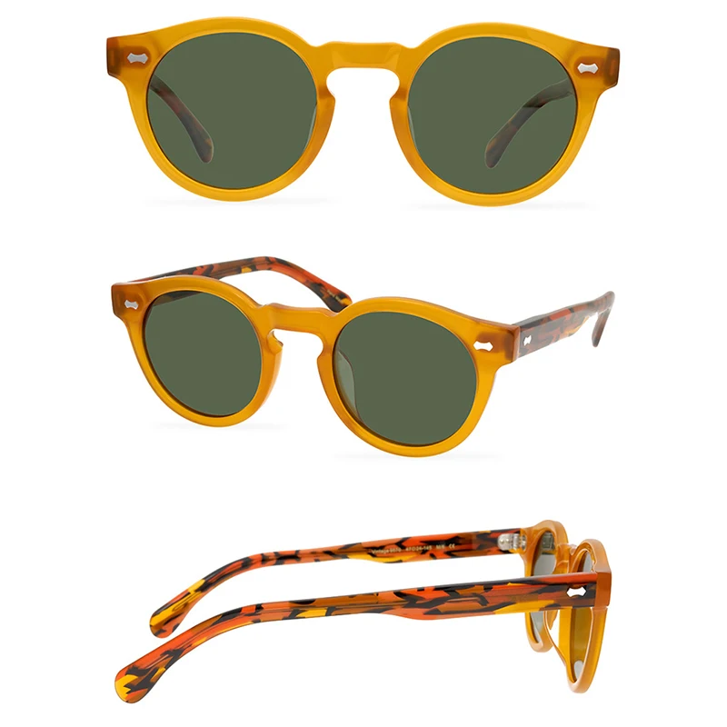 Belight Optical New Arrival Handmade Quality Cool Vintage Retro Women Men UV400 Protection with Case Oculos  Sunglasses  9570