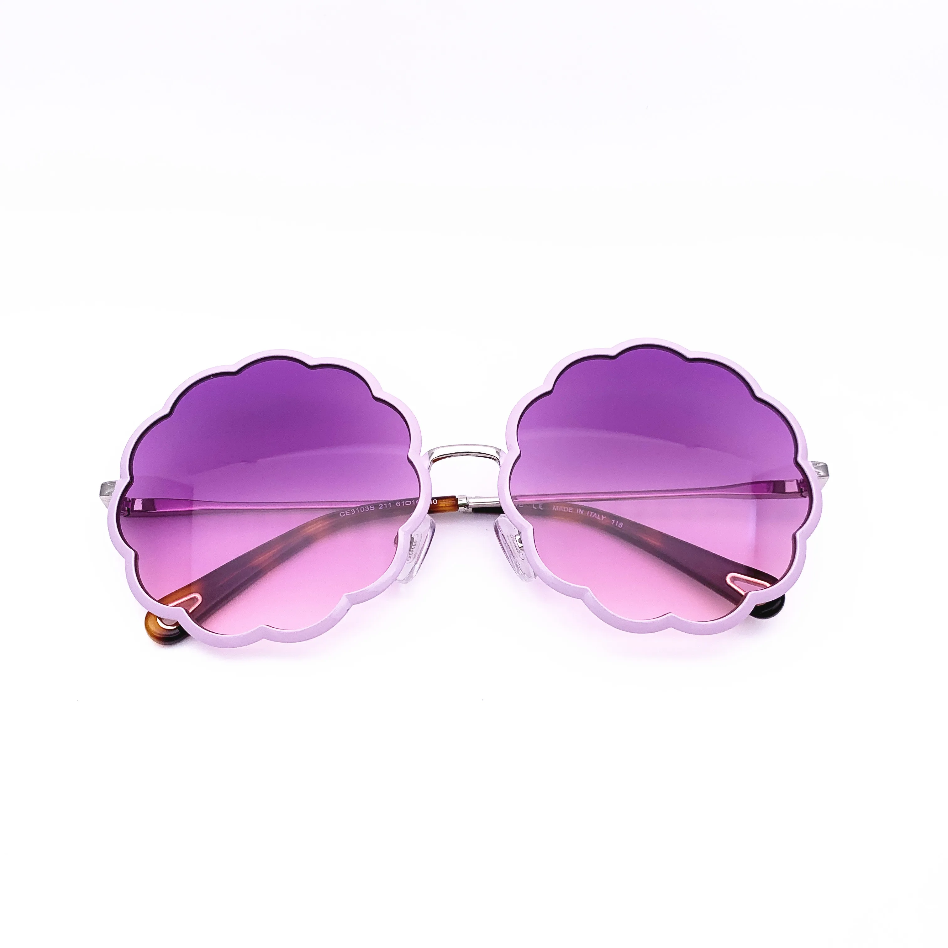 Belight Optical Brand Design Women Flower Shape Cool Fashion  Purple UV400 Protection  Sunglasses with Case Oculos CE3103S