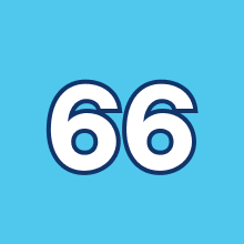 Image shows the number 66