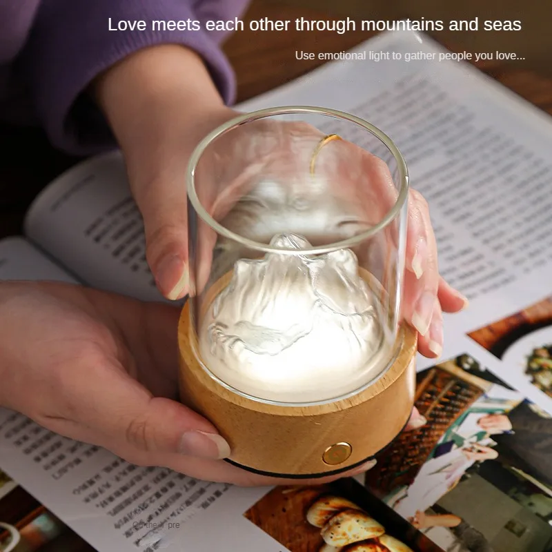 New Chinese Table Lamp Viewing Mountain and Listening to the Sea LED Small Night Light with Engraved Creative Gift Bedside Lamps