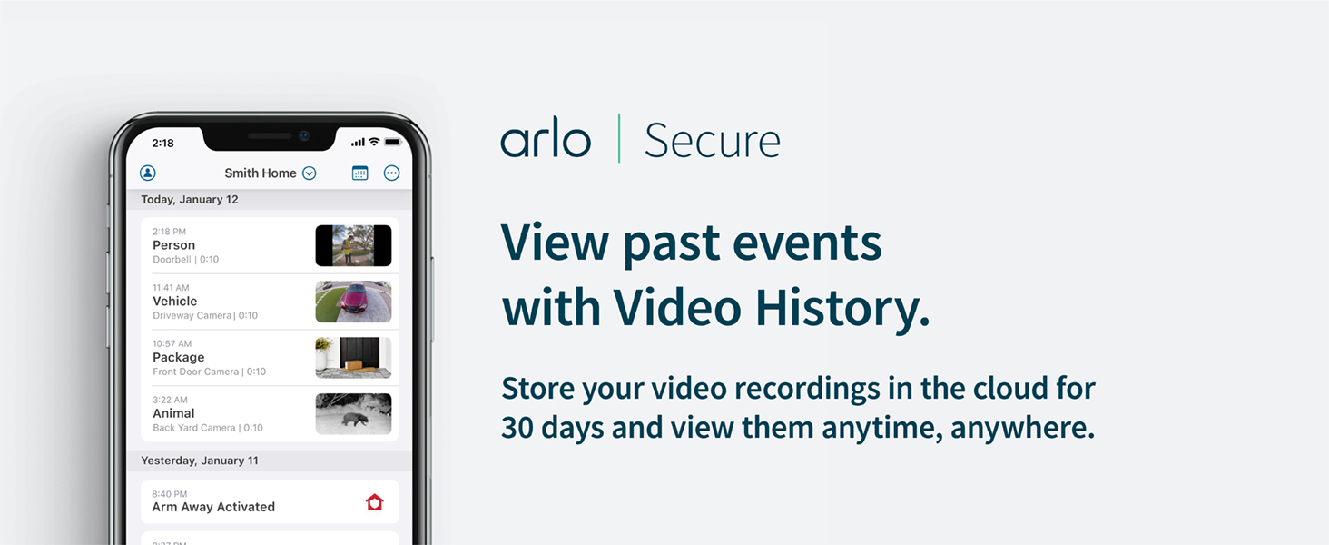 Arlo Secure - Video History