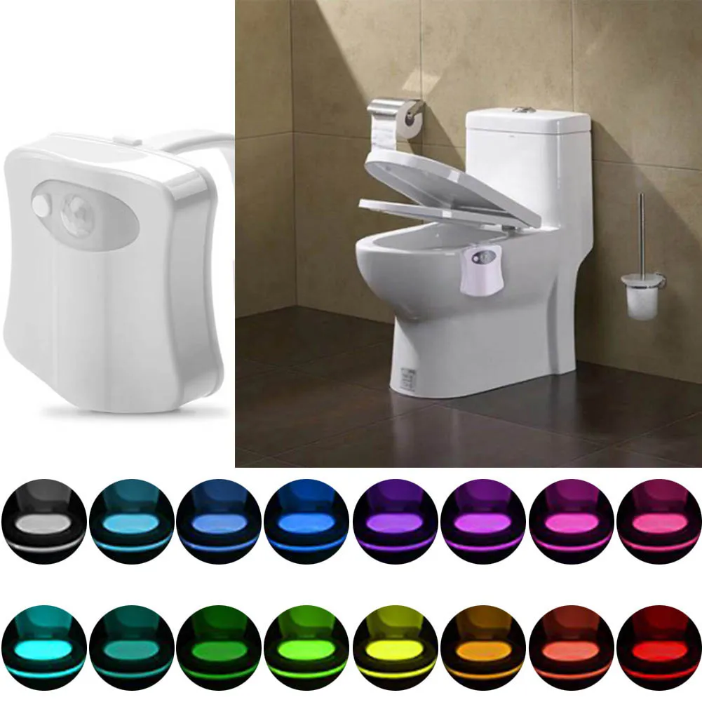 Lighting Toilet Light wc Led Night Light smart Human Motion Sensor Backlight For Toilet Bowl Bathroom For 2xAA Battery