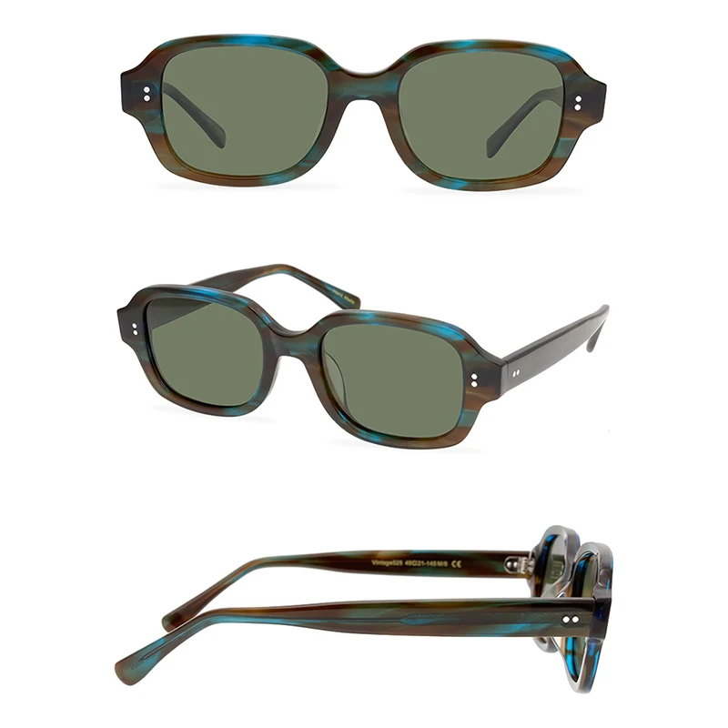 Belight Optical Handmade Quality Cool Vintage Retro Square  Women Men UV400 Protection with Case Oculos Punk Sunglasses  525