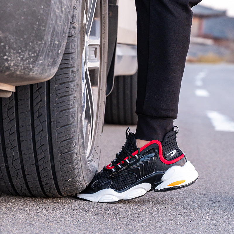 xeno black red steel toes