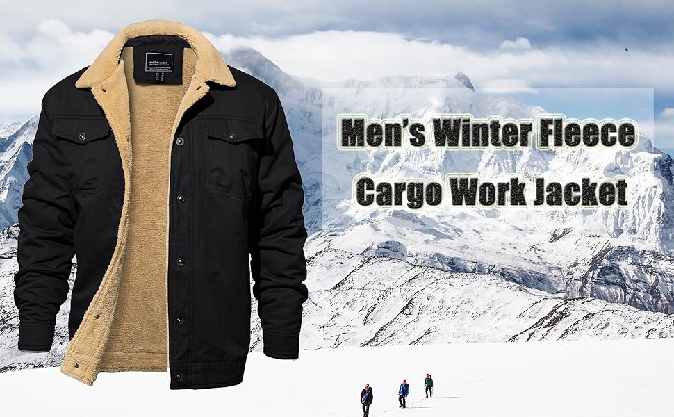 Men's Winter Fleece Cargo Work Jacket